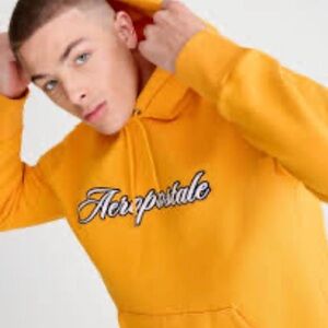 Aeropostale Men's Mustard Yellow Hoodie